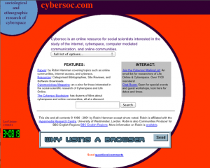 Cybersoc - screenshot from Feb 2003