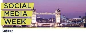 Social Media Week London logo with Tower Bridge in background